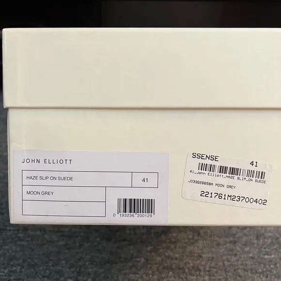JOHN ELLIOTT Moon Grey Haze Low-Top Seude Slip-On Sneakers 41 NIB 9.5 10
