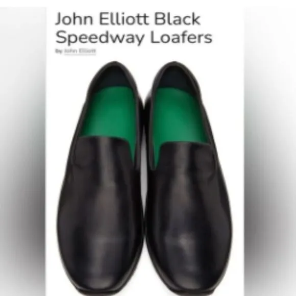 John Elliott Speedway Calf Leather Loafers in box with dustbag NIB
