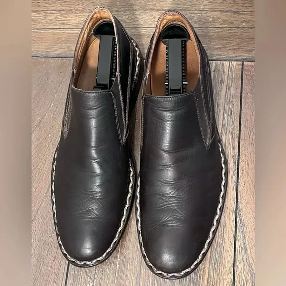 John Varvatos Brown Leather Loafers Mens size 9