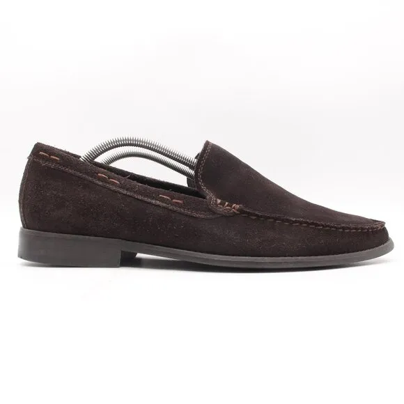 John Varvatos USA Men's Size 11 M Brown Suede Leather Loafers Slip On