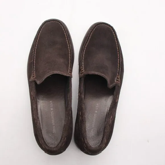 John Varvatos USA Men's Size 11 M Brown Suede Leather Loafers Slip On
