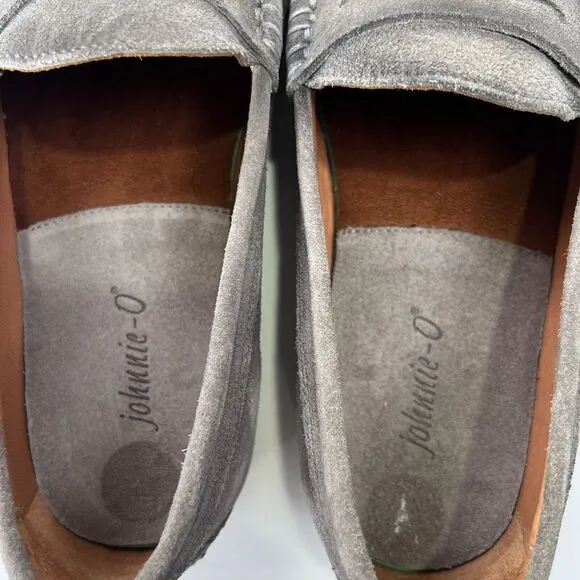 Johnnie-O Men's Mox Handsewn Loafers JMFW1580‎ Suede Leather Grey Size 10.5M