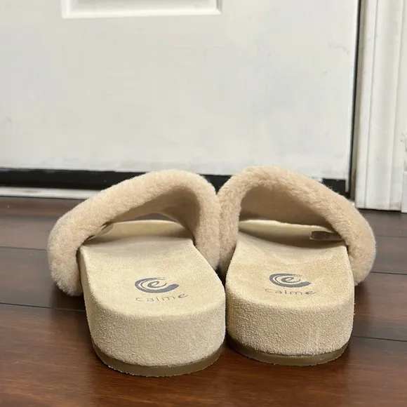 Johnny Was Calme Faux Fur Slide Women's size 10 New