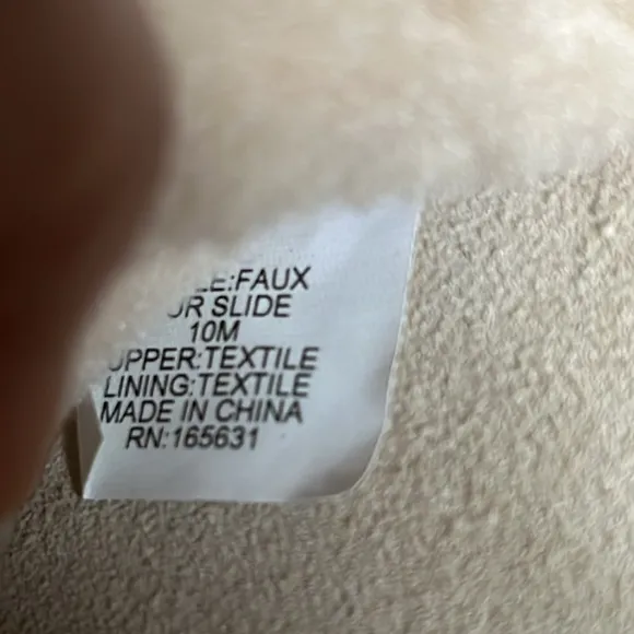 Johnny Was Calme Faux Fur Slide Women's size 10 New