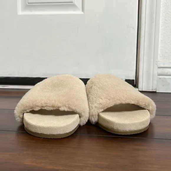 Johnny Was Calme Faux Fur Slide Women's size 10 New
