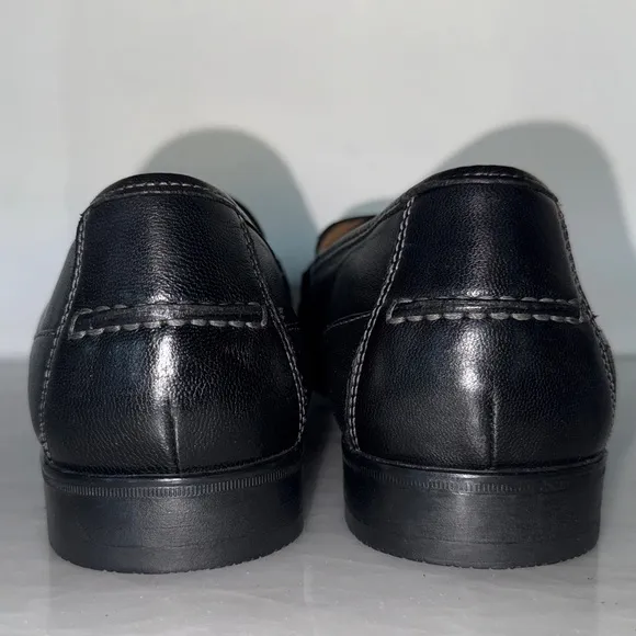 Johnston &amp; Murphy 20 3345 Men’s Sheepskin Black Leather Loafers 9.5M Like new