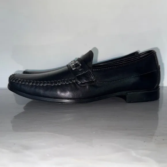 Johnston &amp; Murphy 20 3345 Men’s Sheepskin Black Leather Loafers 9.5M Like new