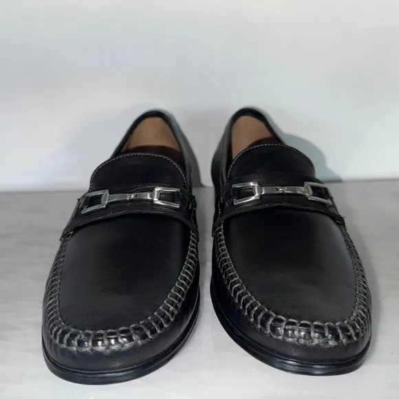 Johnston &amp; Murphy 20 3345 Men’s Sheepskin Black Leather Loafers 9.5M Like new
