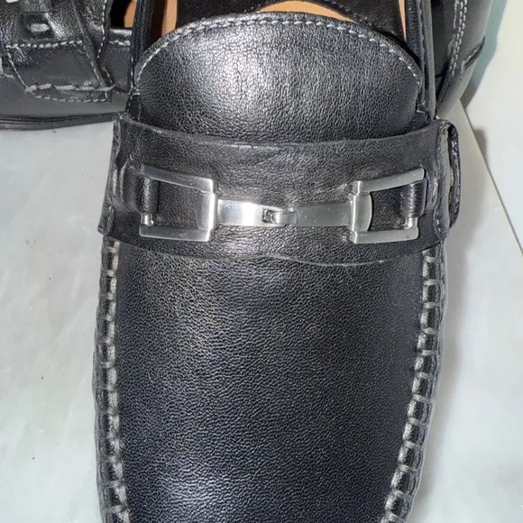 Johnston &amp; Murphy 20 3345 Men’s Sheepskin Black Leather Loafers 9.5M Like new