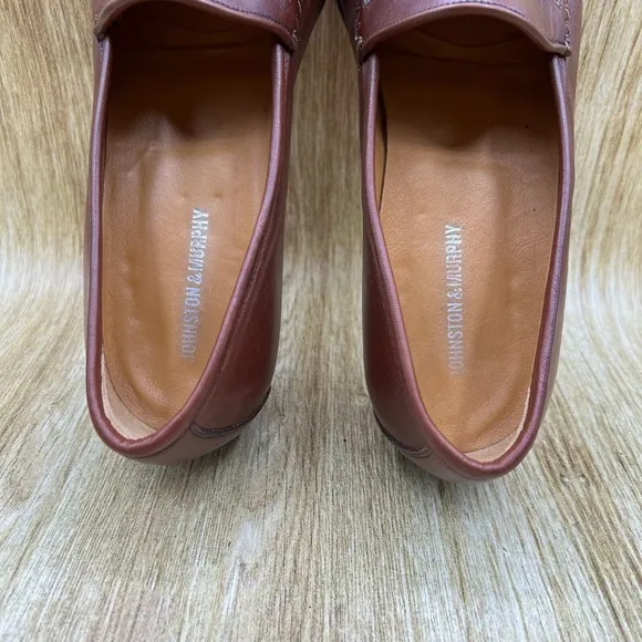 Johnston &amp; Murphy Basket Weave Penny Loafers Men's Size 11 Casual Shoes Brown