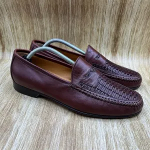 Johnston &amp; Murphy Basket Weave Penny Loafers Men's Size 11 Casual Shoes Brown