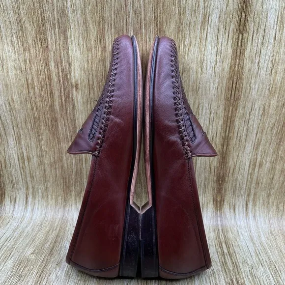 Johnston &amp; Murphy Basket Weave Penny Loafers Men's Size 11 Casual Shoes Brown