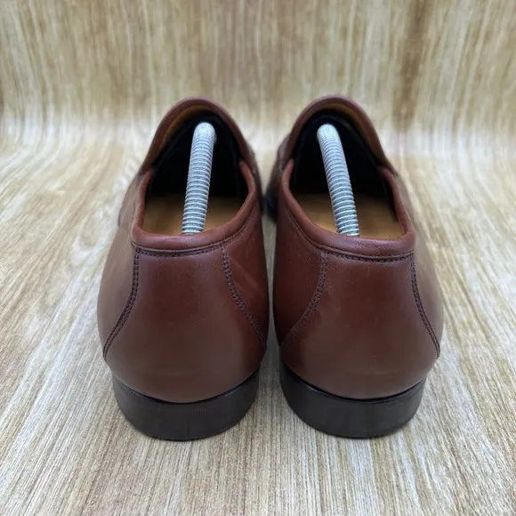 Johnston &amp; Murphy Basket Weave Penny Loafers Men's Size 11 Casual Shoes Brown