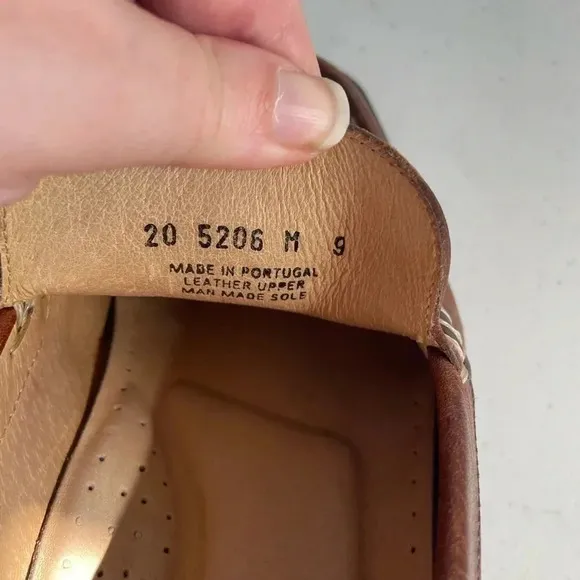 Johnston &amp; Murphy Camel Brown Buttery Soft Leather 9M Oxford Loafers Shoes EUC!
