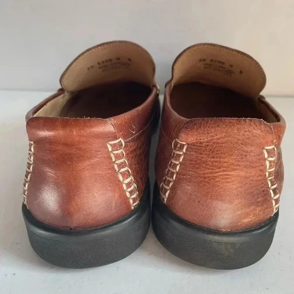 Johnston &amp; Murphy Camel Brown Buttery Soft Leather 9M Oxford Loafers Shoes EUC!