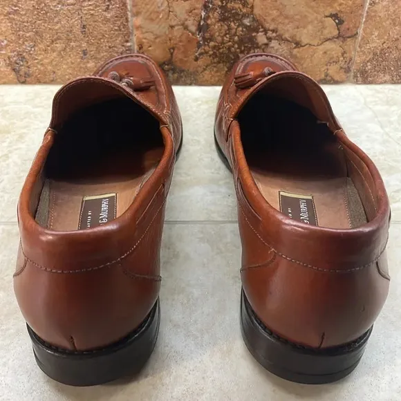 Johnston &amp; Murphy Loafers Tassel Casual Leather Italy Slip On Brown Size 11M