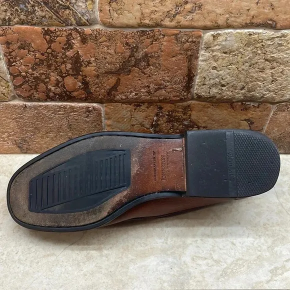 Johnston &amp; Murphy Loafers Tassel Casual Leather Italy Slip On Brown Size 11M