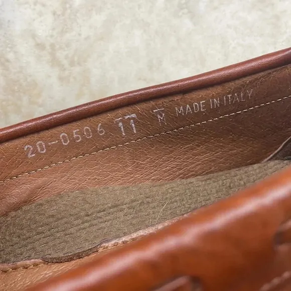 Johnston &amp; Murphy Loafers Tassel Casual Leather Italy Slip On Brown Size 11M