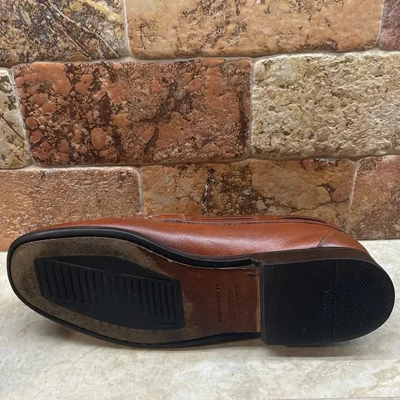 Johnston &amp; Murphy Loafers Tassel Casual Leather Italy Slip On Brown Size 11M