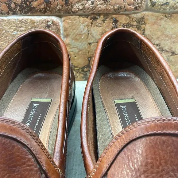 Johnston &amp; Murphy Loafers Tassel Casual Leather Italy Slip On Brown Size 11M