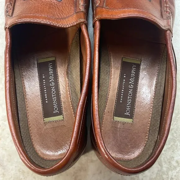 Johnston &amp; Murphy Loafers Tassel Casual Leather Italy Slip On Brown Size 11M