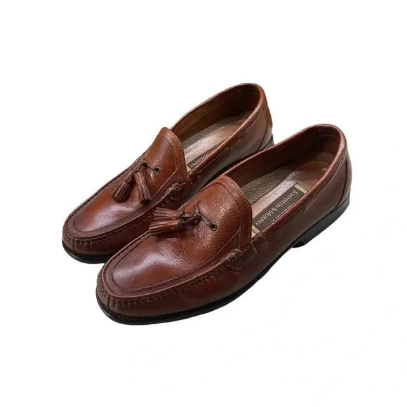 Johnston &amp; Murphy Loafers Tassel Casual Leather Italy Slip On Brown Size 11M