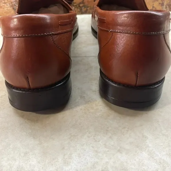 Johnston &amp; Murphy Loafers Tassel Casual Leather Italy Slip On Brown Size 11M
