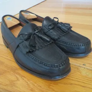 Johnston &amp; Murphy Mens Black Leather Tassel Loafer