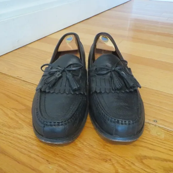 Johnston &amp; Murphy Mens Black Leather Tassel Loafer