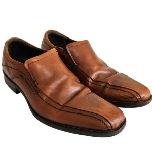 Johnston &amp; Murphy Mens Sheepskin Leather Loafers Size 11 Cognac Brown #20-3482