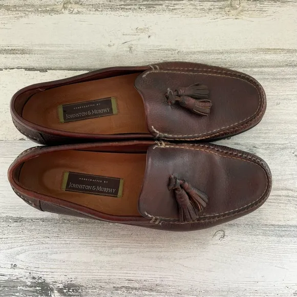 Johnston &amp; Murphy Men’s Size 12M Tassel Slip On Loafers Color-Brown