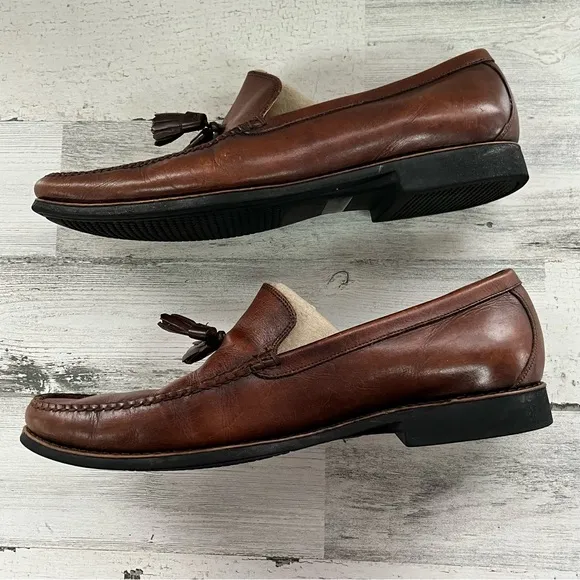 Johnston &amp; Murphy Men’s Tassel Slip On Loafers Chestnut Brown Size 13