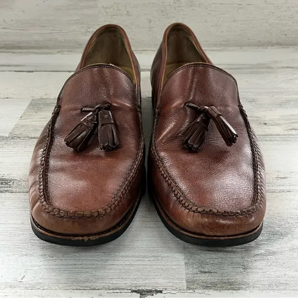 Johnston &amp; Murphy Men’s Tassel Slip On Loafers Chestnut Brown Size 13