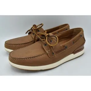 Johnston &amp; Murphy Mens Size 8.5 Bower Oiled Full Grain Leather Slip On Loafers