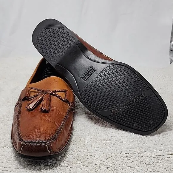JOHNSTON MURPHY LEATHER LOAFER TASSEL ROPE HORSEBIT MEN 11.0 NICE STITCHING GUC