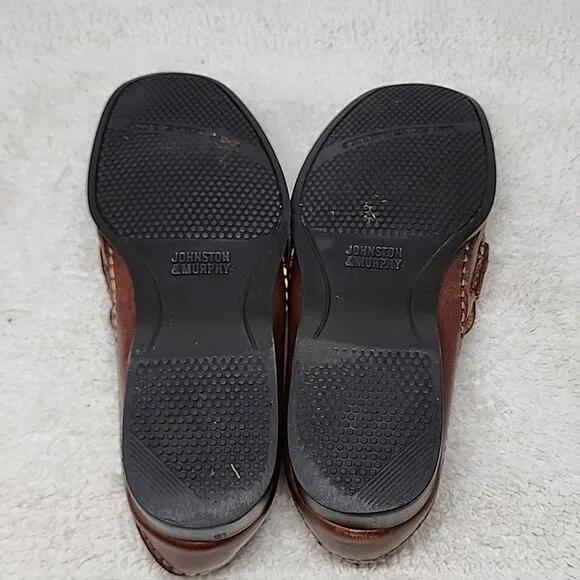 JOHNSTON MURPHY LEATHER LOAFER TASSEL ROPE HORSEBIT MEN 11.0 NICE STITCHING GUC