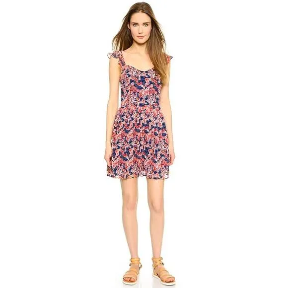 Joie Silk Floral Mini Dress | Flutter Sleeves | Romantic A-Line Style | NWT