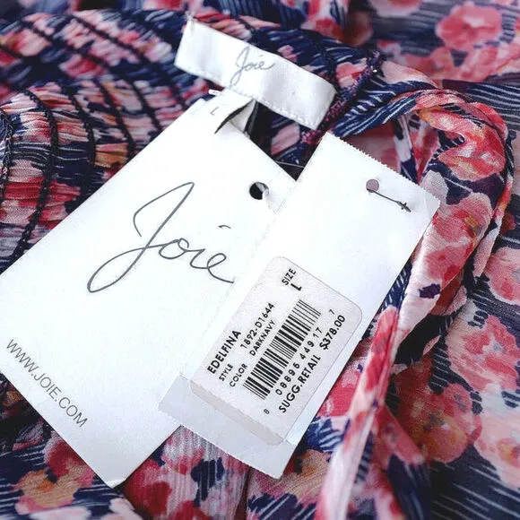 Joie Silk Floral Mini Dress | Flutter Sleeves | Romantic A-Line Style | NWT