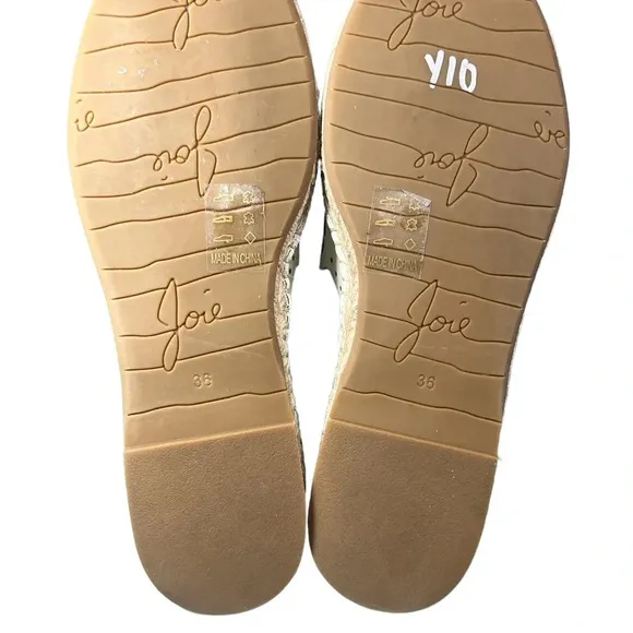 Joie White Perforated Slide Espadrilles