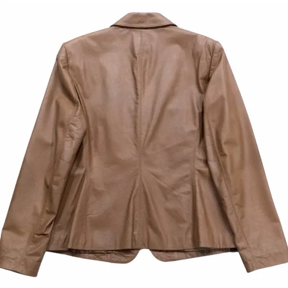 Jones New York Leather Suit Jacket   Skirt, Camel, Sz 10 Beautiful Condition