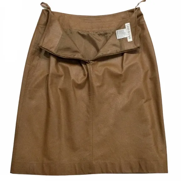 Jones New York Leather Suit Jacket   Skirt, Camel, Sz 10 Beautiful Condition