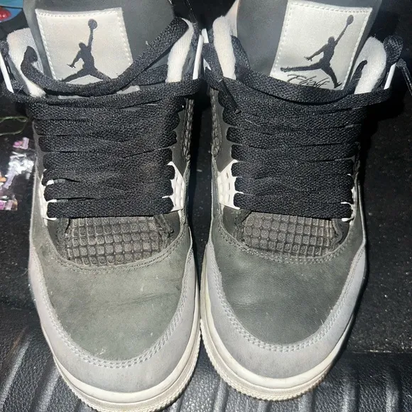 Jordan Black and Gray Air 4 Sneakers