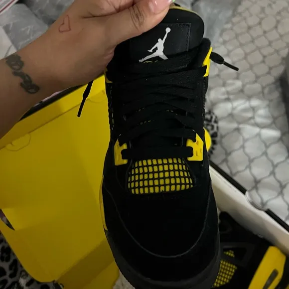 Jordan Black and Yellow Thunder Sneakers