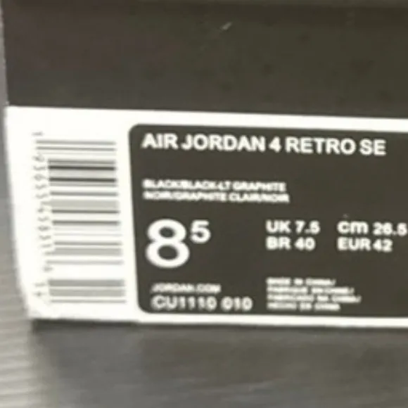 Jordan Black Sneakers Air Jordan 4 Design