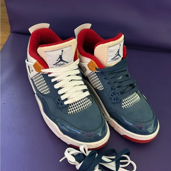 Jordan Blue and Red Sneakers Classic Design