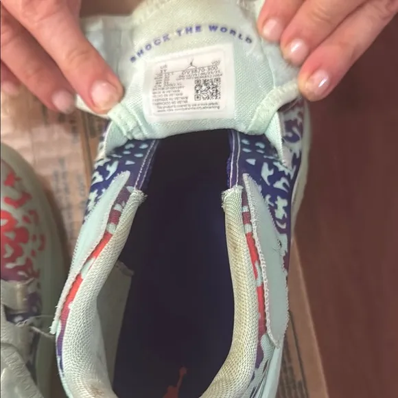 Jordan Blue and Red Sneakers with Iconic Design
