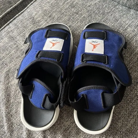Jordan LS Men's 8 Slide Sandals Deep Royal Blue-Turf Orange CZ0791-400 NWT Nike