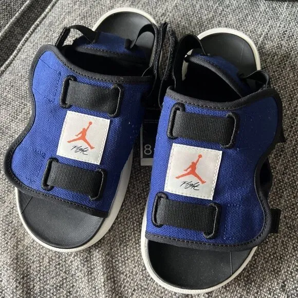 Jordan LS Slide Sandals Deep Royal Blue-Turf Orange NWT Men 8/Women 10