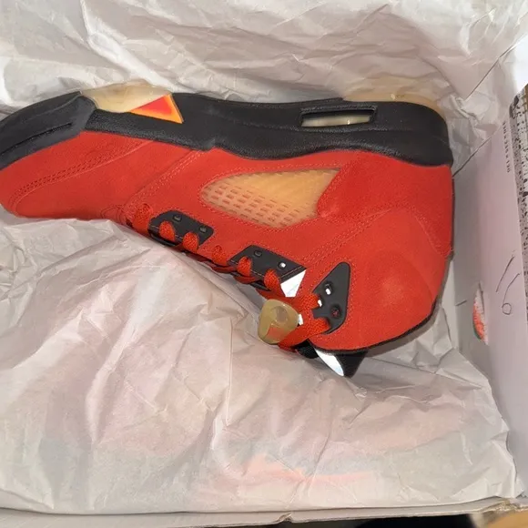 Jordan Red and Black Sneakers Classic Air Jordan 5 Style