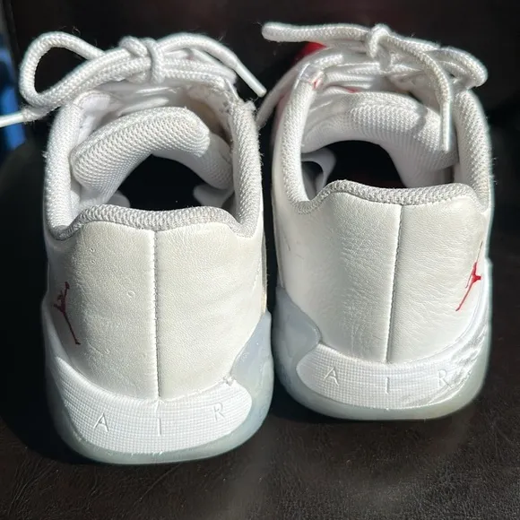 Jordan Red and White Sneakers with Mesh Upper